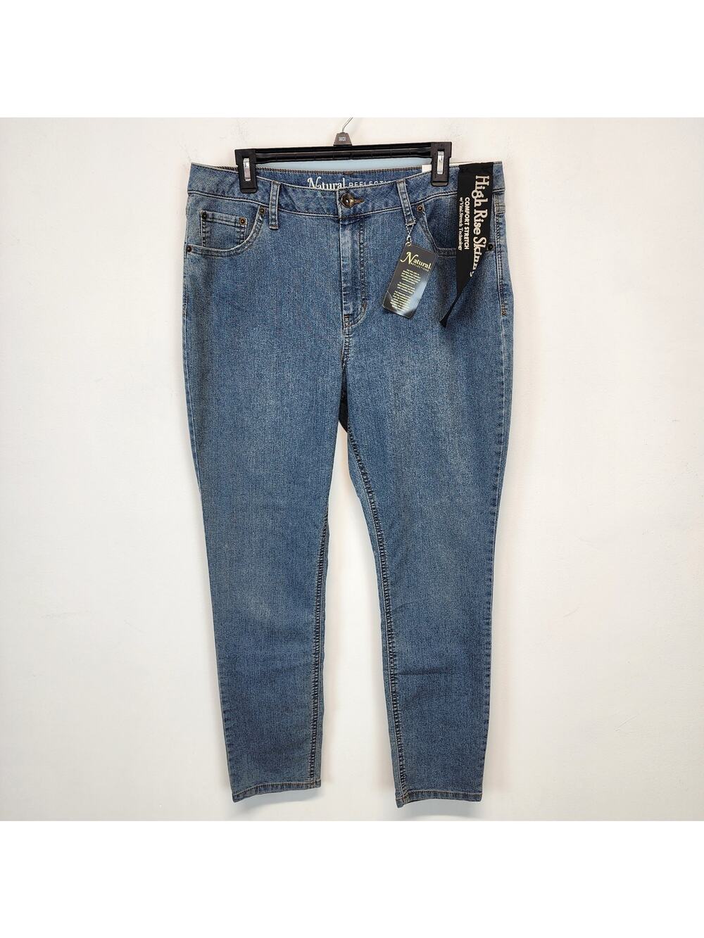 Natural Reflections Womens Skinny Jeans Size 18A 34" High Rise Medium Wash